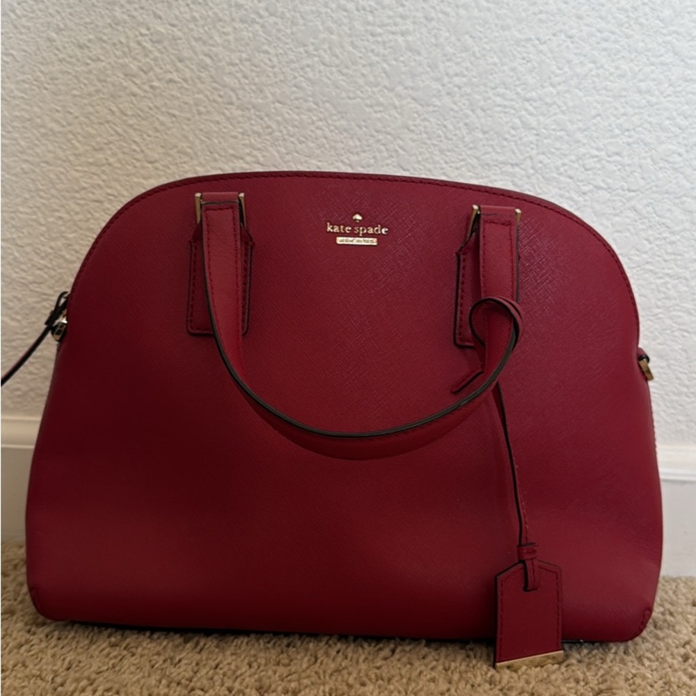 Kate Spade Red Satchel with Gold Hardware
